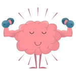 Pictogramme de cerveau soulevant des poids